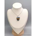 Bijou Pendentif Surfite Snowboard semi-oval - Bijoux en Fordite Agate de Détroit