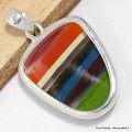 Surfite Snowboard pendentif multicolore semi-oval Pendentifs pierres naturelles CWA56.4