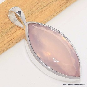 Pendentif Quartz rose facetté marquise qualité AAA Bijoux en Quartz Rose CWA59