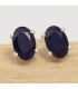 Clous d'oreilles ovals en Onyx noir facetté Bijoux en Onyx noir cwa37.1