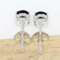 Clous d'oreilles ovals en Onyx noir facetté - Boucles d'oreilles en pierres naturelles
