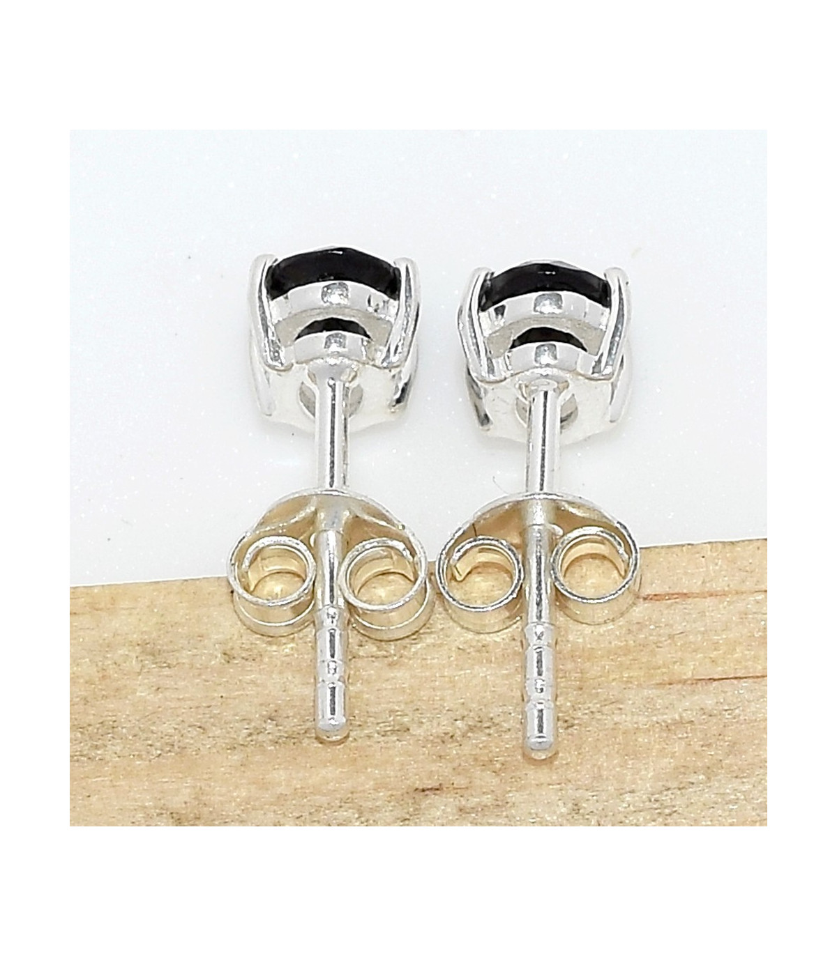 1 PAIRE BOUCLES D'OREILLES BOULE PUCE CLOU FANTAISIE 12mm NOIR Bijoux FANTAISIE