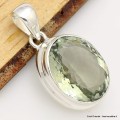 Pendentif en pierre Améthyste verte oval serti clos Pendentifs pierres naturelles CWA61.6