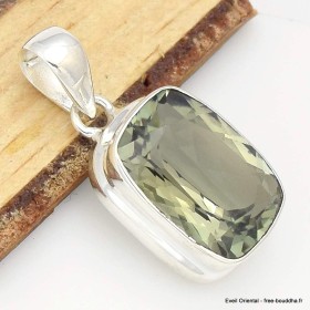 Améthyste verte prasiolite pendentif facetté Bijoux en Améthyste verte CWA61.7