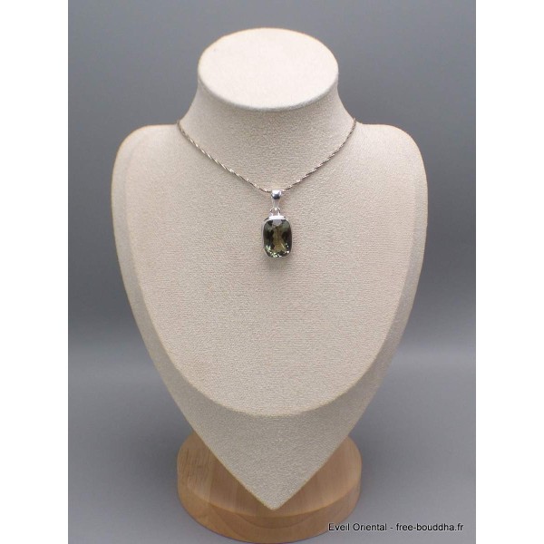 Améthyste verte prasiolite pendentif facetté Pendentifs pierres naturelles CWA61.7
