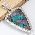 Pendentif en Charoite sur Chrysocolle (composite) Pendentifs pierres naturelles CWA63