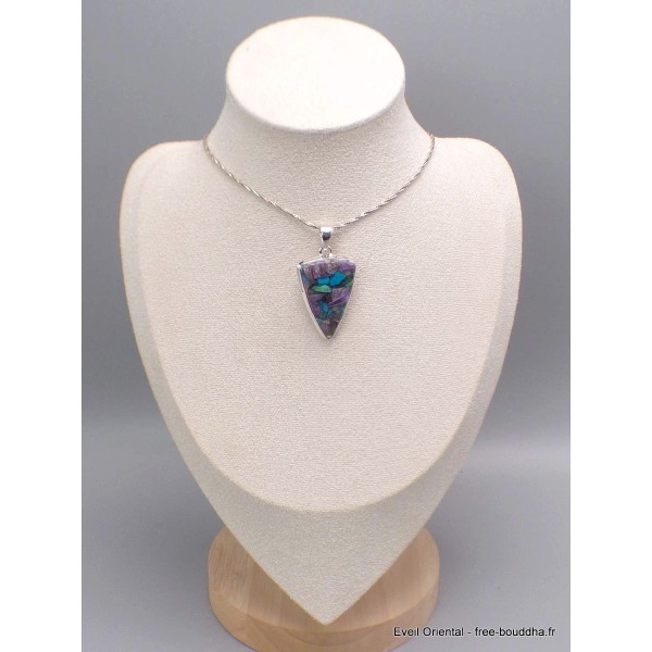 Pendentif en Charoite sur Chrysocolle (composite) Pendentifs pierres naturelles CWA63