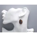 Boucles d'oreilles Chiastolite Andalousite ovales - Bijoux en Chiastolite