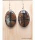 Boucles d'oreilles Chiastolite Andalousite ovales Bijoux en Chiastolite PAC25.2