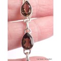 Bracelet argent Quartz fumé pierres gouttes Bijoux en Quartz Fumé CWA68.1