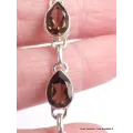 Bracelet argent Quartz fumé pierres gouttes - Bijoux en Quartz Fumé