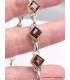 Bracelet argent Quartz fumé pierres Losange Bijoux en Quartz Fumé CWA68.2