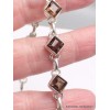 Bracelet argent Quartz fumé pierres Losange Bijoux en Quartz Fumé CWA68.2