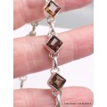 Bracelet argent Quartz fumé pierres Losange Bijoux en Quartz Fumé CWA68.2