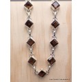 Bracelet argent Quartz fumé pierres Losange Bijoux en Quartz Fumé CWA68.2