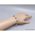 Bracelet argent Quartz fumé pierres Losange - Bijoux en Quartz Fumé