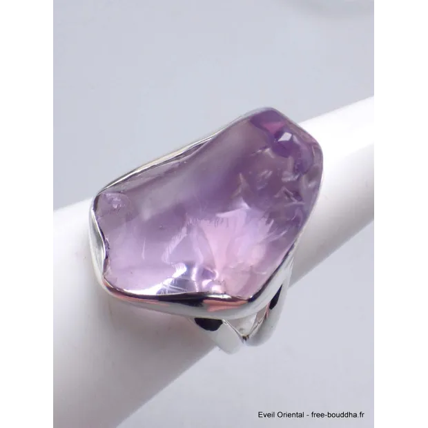 Bague argent en Quartz Lavande taille 53 - Bijoux en Quartz Lavande