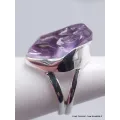 Bague argent en Quartz Lavande taille 53 - Bijoux en Quartz Lavande