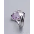 Bague argent en Quartz Lavande taille 53 - Bijoux en Quartz Lavande