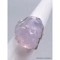 Grosse Bague argent en Quartz Lavande brut taille 59 - Bijoux en Quartz Lavande