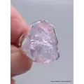 Grosse Bague argent en Quartz Lavande brut taille 59 - Bijoux en Quartz Lavande