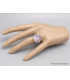 Grosse Bague argent en Quartz Lavande brut taille 59 Bijoux en Quartz Lavande CWA69.5