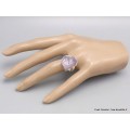 Grosse Bague argent en Quartz Lavande brut taille 59 Bijoux en Quartz Lavande CWA69.5