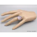 Grosse Bague argent en Quartz Lavande brut taille 59 - Bijoux en Quartz Lavande