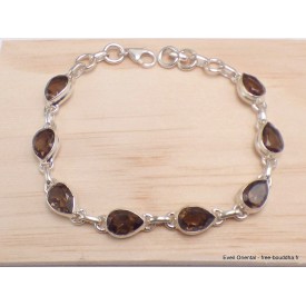 Bracelet Quartz fumé véritable – Protection et élégance en argent 925