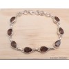 Bracelet argent Quartz fumé pierres gouttes Bijoux en Quartz Fumé CWA68.1
