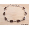 Bracelet argent Quartz fumé pierres gouttes Bijoux en Quartz Fumé CWA68.1