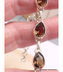 Bracelet argent Quartz fumé pierres gouttes Bijoux en Quartz Fumé CWA68.1