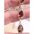 Bracelet argent Quartz fumé pierres gouttes Bijoux en Quartz Fumé CWA68.1