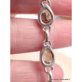 Bracelet argent Quartz fumé pierres gouttes - Bijoux en Quartz Fumé