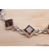 Bracelet argent Quartz fumé pierres Losange Bijoux en Quartz Fumé CWA68.2