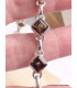 Bracelet argent Quartz fumé pierres Losange Bijoux en Quartz Fumé CWA68.2