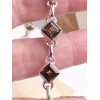 Bracelet argent Quartz fumé pierres Losange Bijoux en Quartz Fumé CWA68.2
