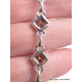 Bracelet argent Quartz fumé pierres Losange - Bijoux en Quartz Fumé