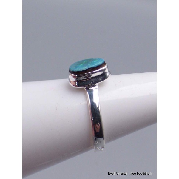 Bague argent authentique Opale Australienne taille 52 Bijoux en Opale Australienne CWA70.6