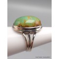 Bague Turquoise n° 8 trois anneaux taille 59 Bagues pierres naturelles YM31.5