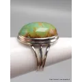 Bague Turquoise n° 8 trois anneaux taille 59 - Bagues pierres naturelles