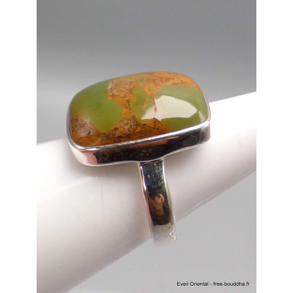 Bijou Bague Turquoise n° 8 rectangulaire taille 56 Bagues pierres naturelles YM31.7
