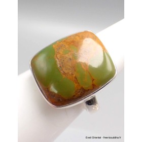 Bijou Bague Turquoise n° 8 rectangulaire taille 56 Bagues pierres naturelles YM31.7