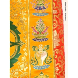 Nappe tibétaine pour autel bouddhiste en soie Tentures tibétaines Bouddha CHET4