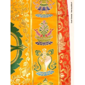 Nappe tibétaine pour autel bouddhiste en soie - Tenture murale bouddhiste, nappe