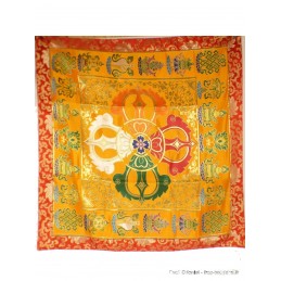 Nappe tibétaine pour autel bouddhiste en soie Tentures tibétaines Bouddha CHET4