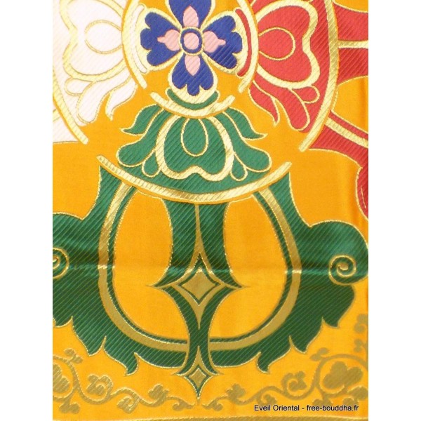 Nappe tibétaine pour autel bouddhiste en soie Tentures tibétaines Bouddha CHET4