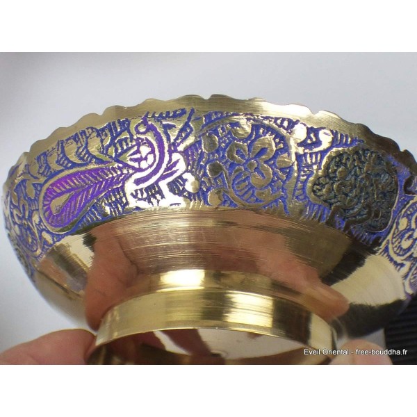 Bols d'offrandes laiton émaillé mauve 10 cm Bols d'offrandes bouddhistes BOLEM7