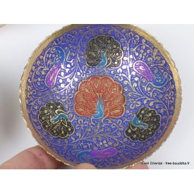 Bols d'offrandes laiton émaillé mauve 10 cm Bols d'offrandes bouddhistes BOLEM7