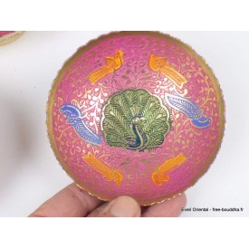 Bols d'offrandes laiton émaillé fuschia 10 cm Bols d'offrandes bouddhistes BOLEM8